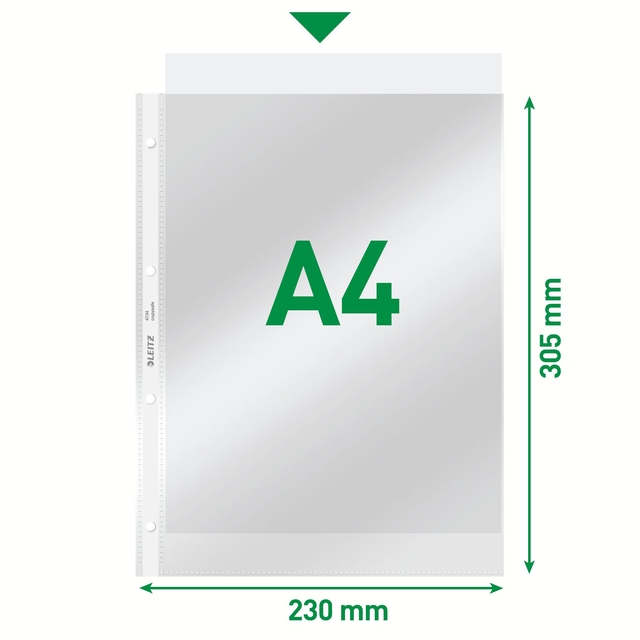 Showtas Leitz Premium standaard copy safe 0.09mm 4-gaats PVC A4 glashelder 100 stuks — Foto 2 van 2