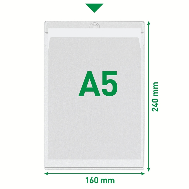 Insteekmap U-model Leitz Premium met ophangoog 0.20mm PVC A5 transparant 50 stuks — Foto 2 van 2