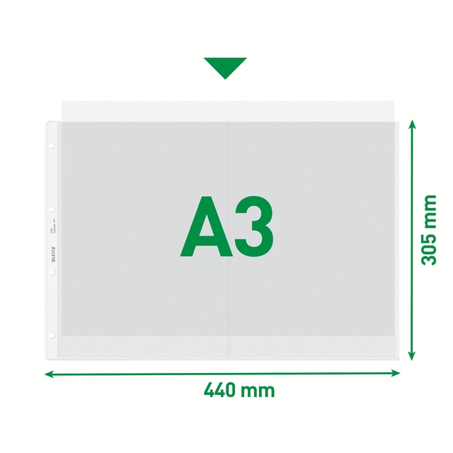 Showtas Leitz Premium copy safe 0.13mm PP A3 landscape transparant 50 stuks — Foto 2 van 2