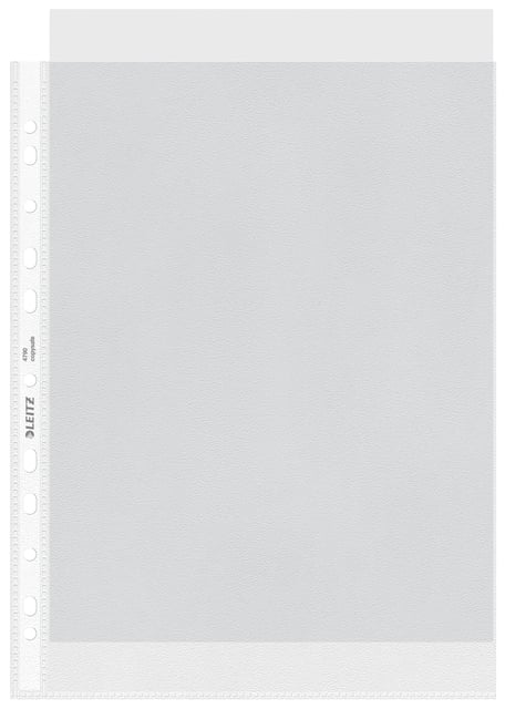 Showtas Leitz Premium standaard 11-gaats copy safe 0.085mm PP A4 transparant 100 stuks afbeelding