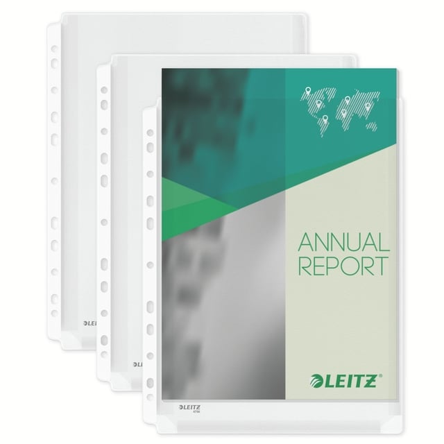 Harmonica showtas Leitz Premium met perforatiestrip 180µ PVC A4 5 stuks glashelder 5 stuks afbeelding