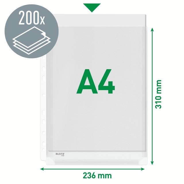 Harmonica showtas Leitz Premium met perforatiestrip 180µ PVC A4 5 stuks glashelder 5 stuks — Foto 2 van 2