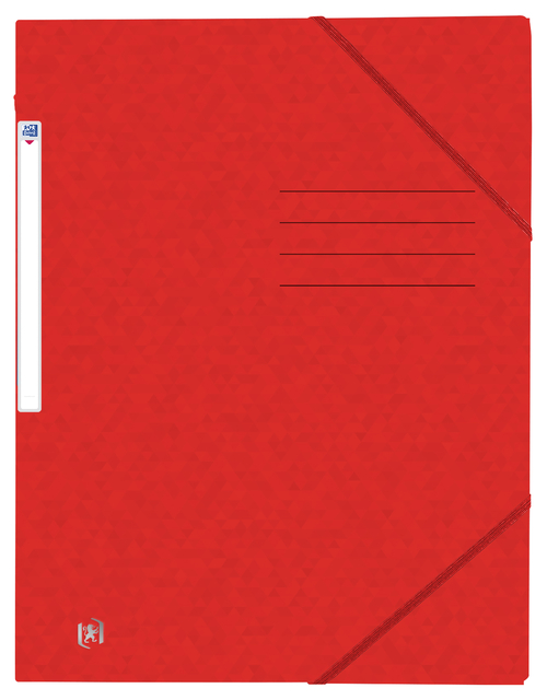 Elastomap Oxford Top File+ A4 3 kleppen 390gr rood afbeelding