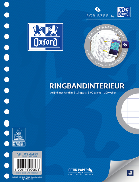 Interieur Oxford A5 17-gaats lijn 100vel afbeelding