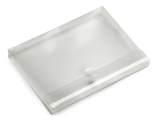 Enveloptas Europel A4 330x250x30mm dwars PP transparant wit afbeelding