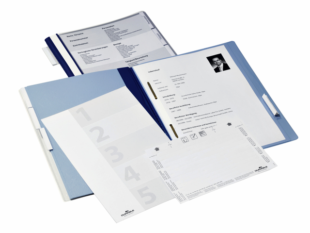Personeelsmap Durable 5 vakken + hangrail blauw — Foto 2 van 2