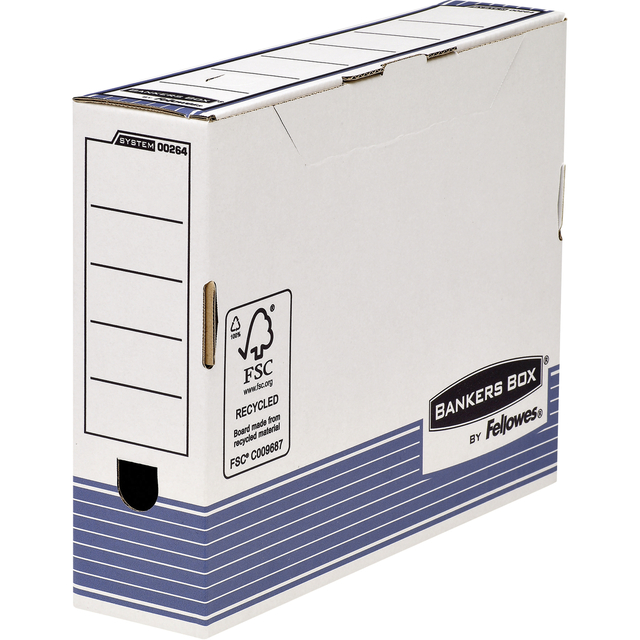 Archiefdoos Bankers Box System A4 80mm wit blauw afbeelding