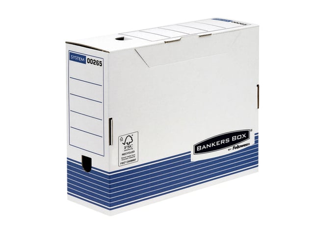 Archiefdoos Bankers Box System A4 100mm wit blauw afbeelding