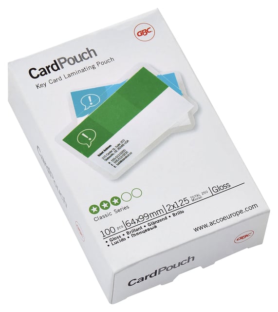 Lamineerhoes GBC keycard 64x99mm 2x125micron 100 stuks afbeelding