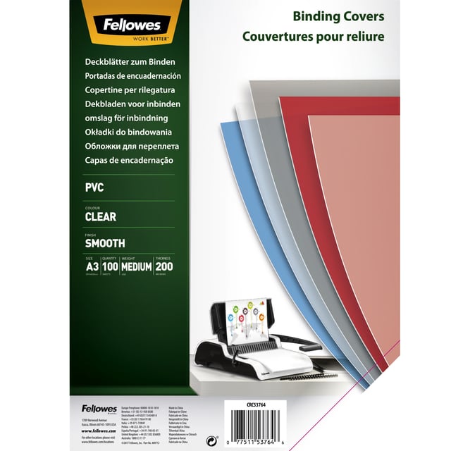 Voorblad Fellowes A3 PVC 200micron 100 stuks afbeelding