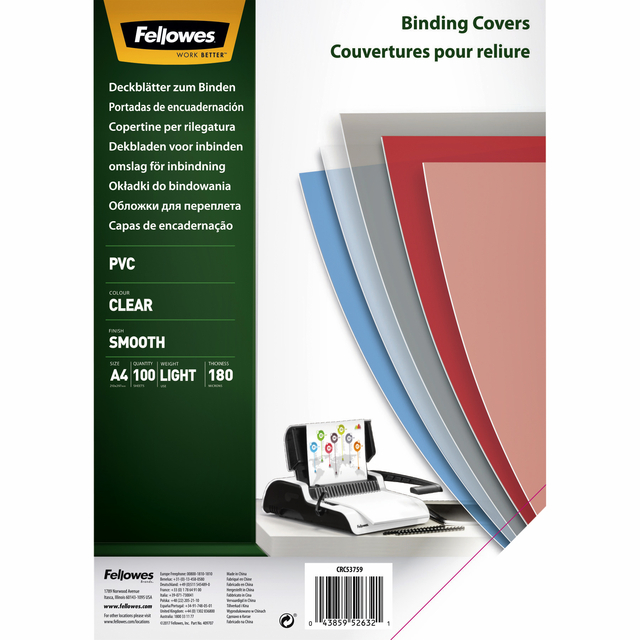 Voorblad Fellowes A4 PVC 180micron 100 stuks afbeelding