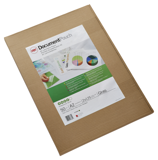 Lamineerhoes GBC A2 2x125micron document 50 stuks afbeelding