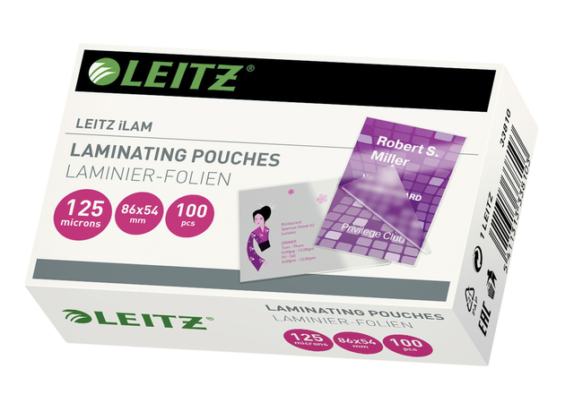 Lamineerhoes Leitz iLAM 54x86mm 2x125micron EVA 100 stuks afbeelding