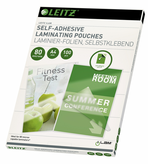 Lamineerhoes Leitz iLAM A4 zelfklevend 2x80micron EVA 100 stuks afbeelding