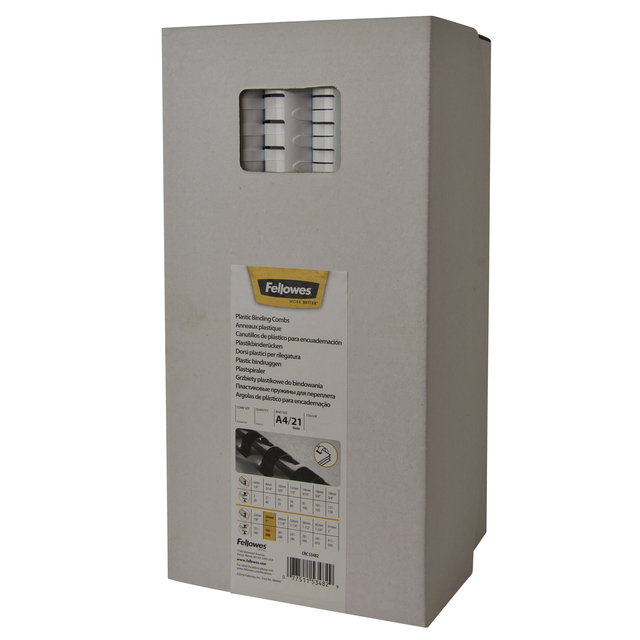 Bindrug Fellowes 8mm 21rings A4 wit 100 stuks afbeelding