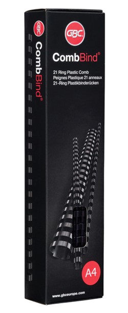 Bindrug GBC 6mm 21rings A4 zwart 100 stuks