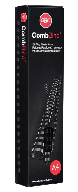 Bindrug GBC 6mm 21rings A4 zwart 100 stuks