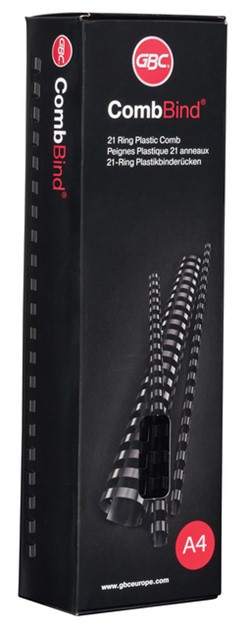 Bindrug GBC 8mm 21rings A4 zwart 100 stuks