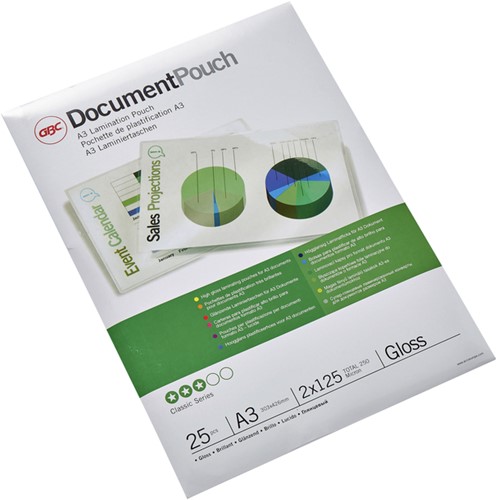 Lamineerhoes GBC A3 2x125micron document 25 stuks