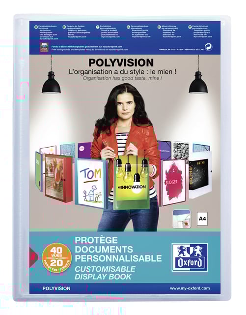 Showalbum Oxford Polyvision A4 20-tassen PP transparant afbeelding