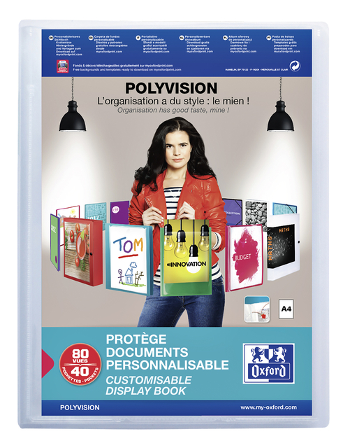 Showalbum Oxford Polyvision A4 40-tassen PP transparant afbeelding