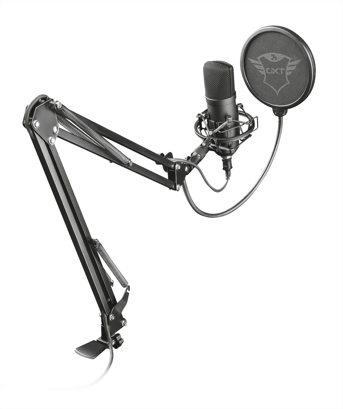 Trust GXT 252 Emita Plus - Studio Microfoon met Arm - Gaming - USB - Zwart afbeelding