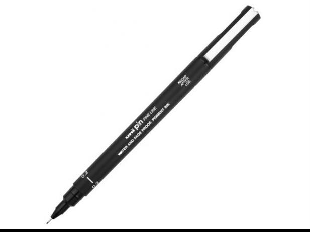 Fineliner Uni-ball Pin 0.2mm zwart afbeelding