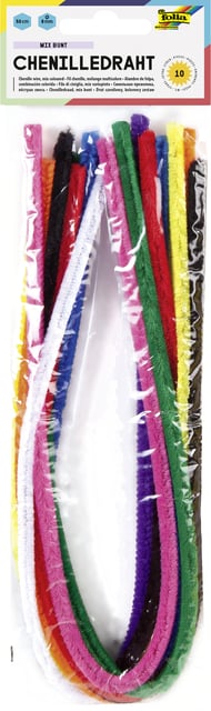Chenilledraad Folia 50cm 8mm doorsnede 10 stuks assorti afbeelding