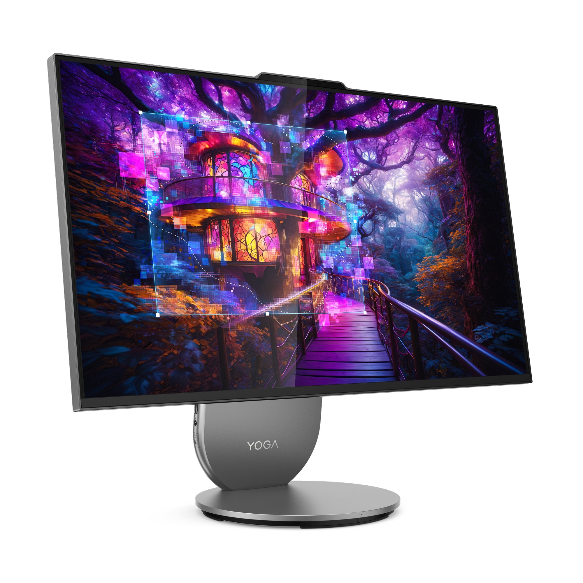 Lenovo Yoga AIO 27IAH10 Intel Core Ultra 7 68,6 cm (27") 2560 x 1440 Pixels 16 GB LPDDR5x-SDRAM 1 TB SSD Windows 11 Home Wi-Fi 7 (802.11be) Grijs afbeelding