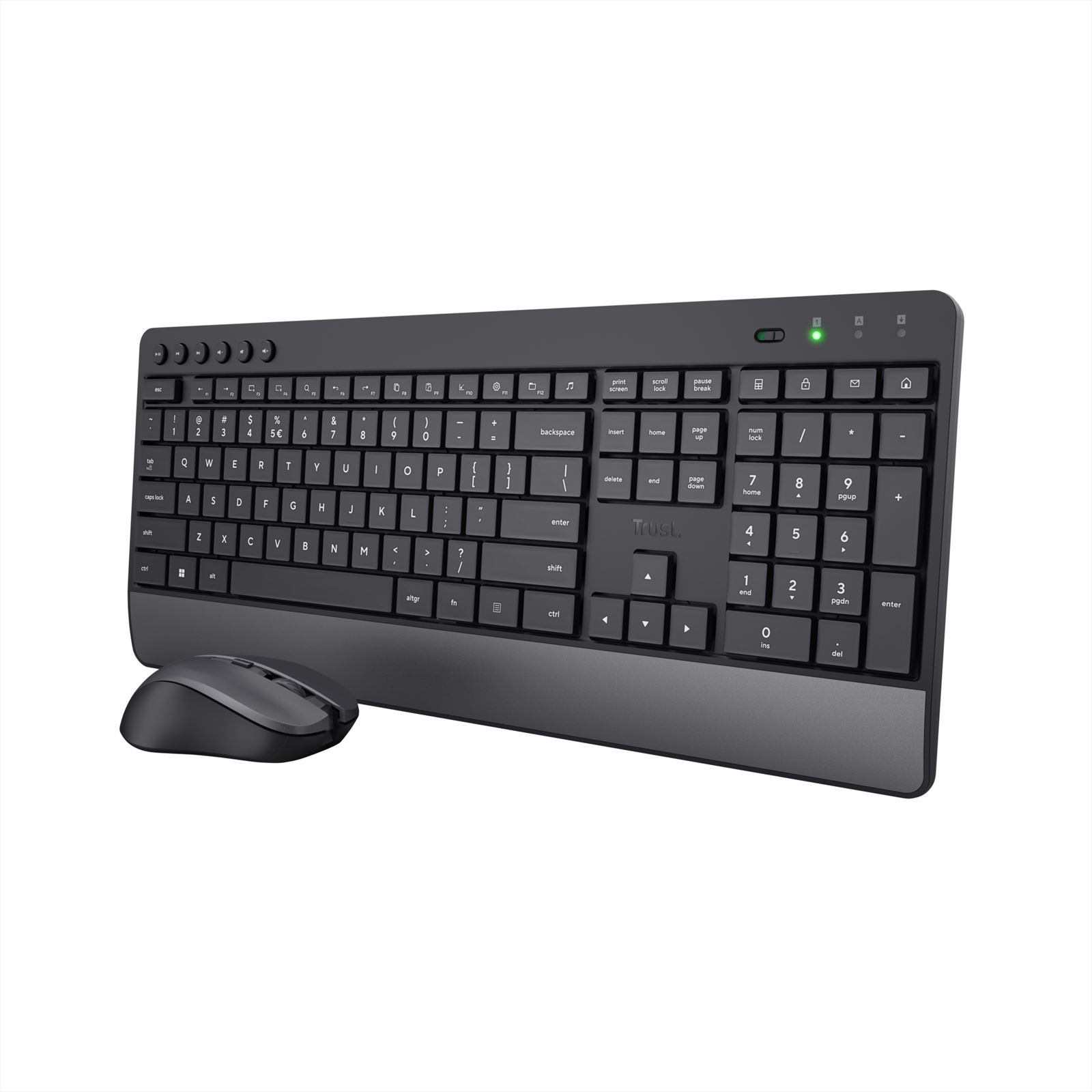 Trust Trezo toetsenbord Inclusief muis Kantoor RF Draadloos AZERTY Belgisch Zwart afbeelding