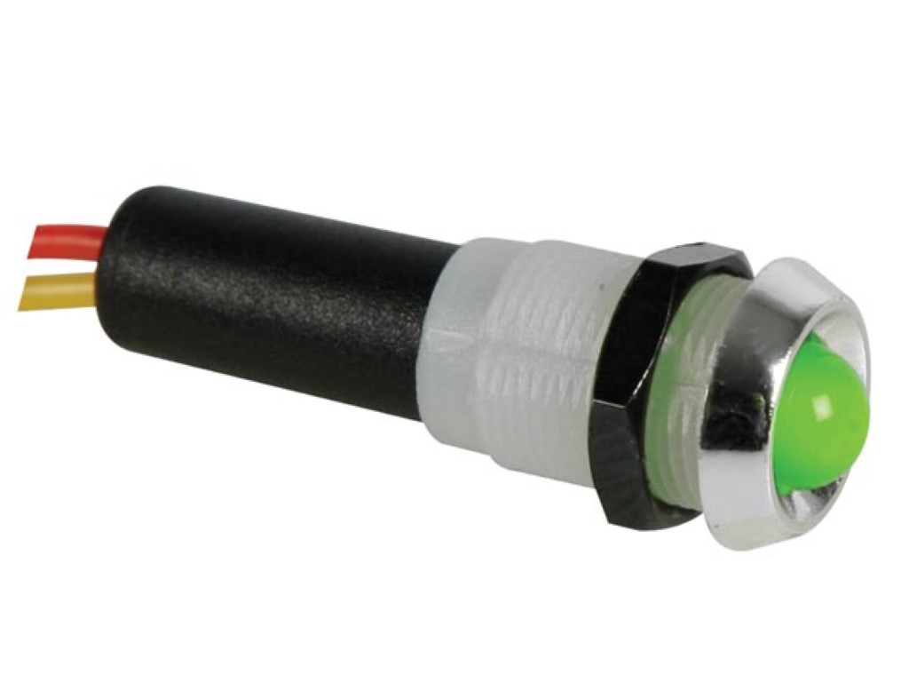 LED LAMP 5V GROEN - CHROMEN BEHUIZING afbeelding