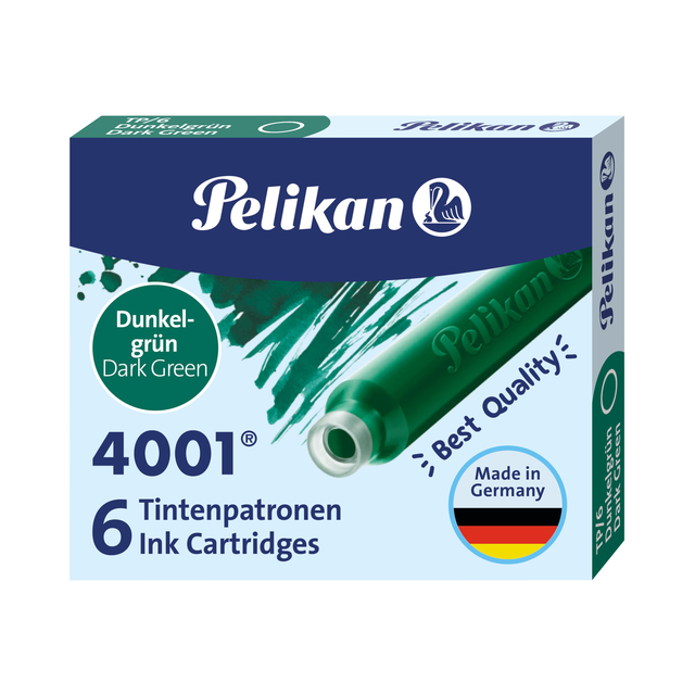 Inktpatroon Pelikan 4001 donkergroen 6 stuks afbeelding