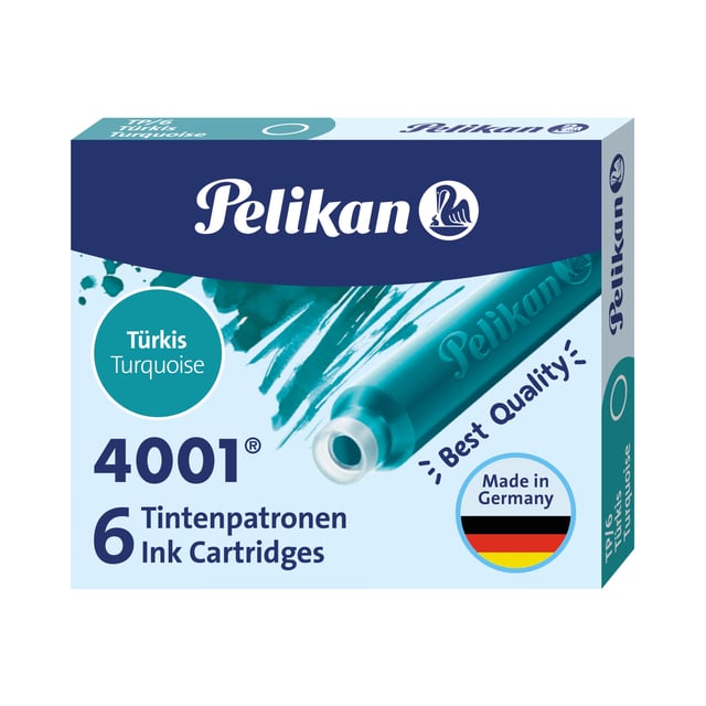 Inktpatroon Pelikan 4001 turquoise 6 stuks afbeelding