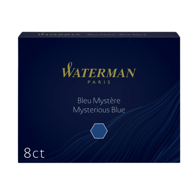 Inktpatroon Waterman nr 23 lang blauwzwart pak à 8 stuks afbeelding