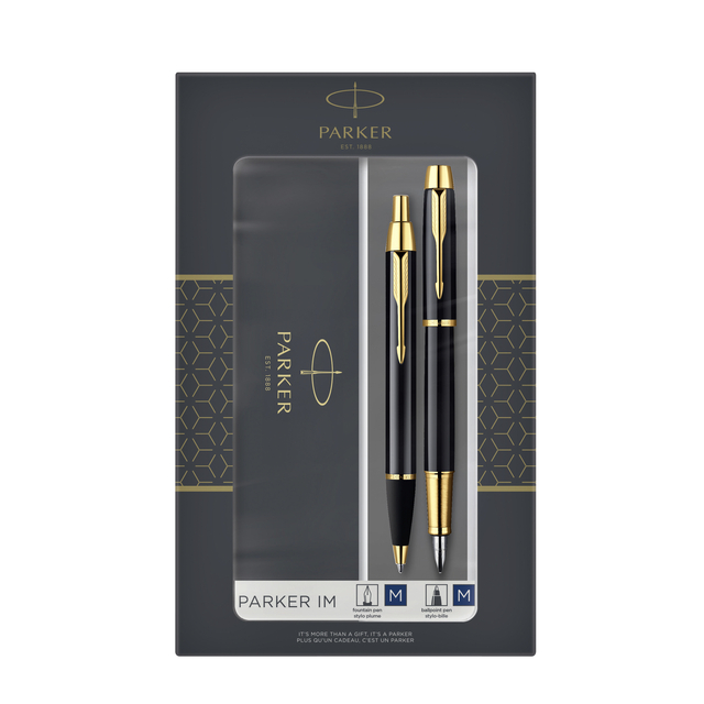 Balpen en vulpen Parker IM black GT medium 2 stuks afbeelding