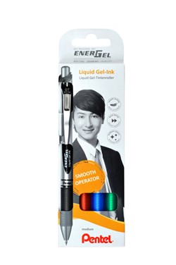 Gelschrijver Pentel Energel BL77 0.4mm blister à 4 stuks assorti