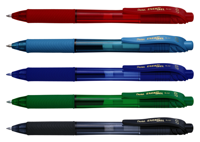 Gelschrijver Pentel BL107 Energel-X medium blauw — Foto 2 van 2