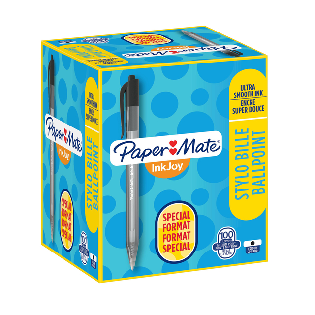Balpen Paper Mate Inkjoy 100RT medium zwart valuepack 80+20 gratis — Foto 2 van 2