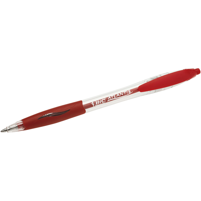 Balpen Bic Atlantis classic grip clic medium rood afbeelding