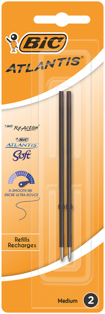 Balpenvulling Bic voor diverse balpennen medium zwart blister à 2 stuks afbeelding