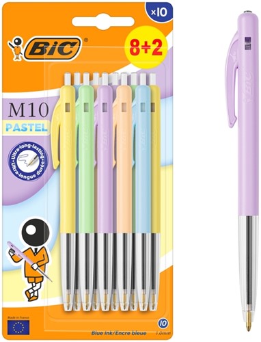 Balpen Bic M10 Colors Limited Edition medium assorti 8+2 gratis