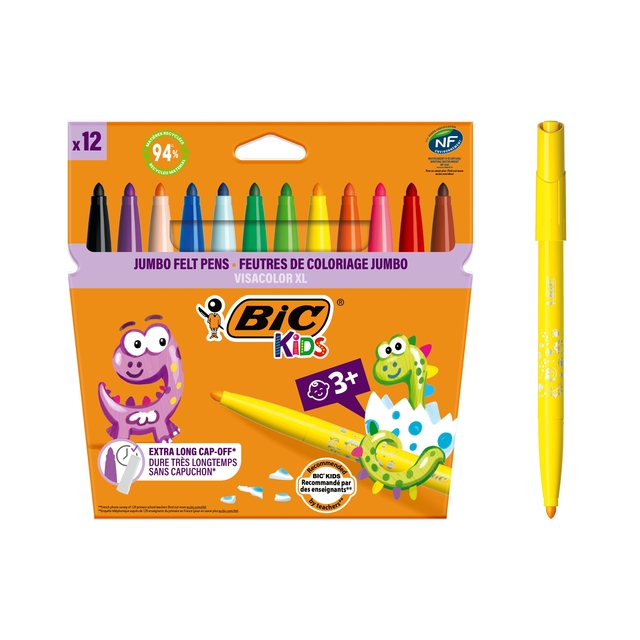 Kleurstiften BicKids Visacolor XL Ecolutions assorti etui á 12 stuks afbeelding