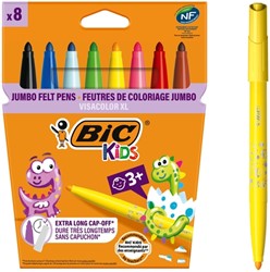Kleurstiften BicKids Visacolor XL assorti blister à 8 stuks