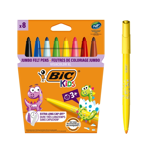 Kleurstiften BicKids Visacolor XL assorti blister à 8 stuks afbeelding
