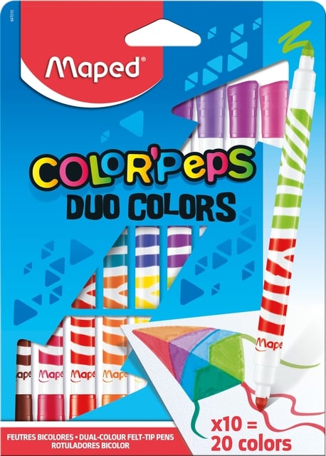 Viltstift Maped Color&apos;Peps Duo Colors set á 10 stuks assorti afbeelding