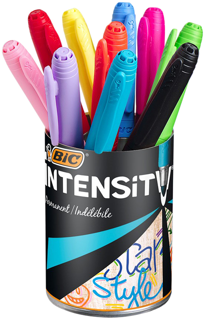 Viltstift Bic Intensity rond medium assorti pot à 10 stuks afbeelding