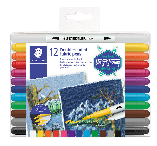Viltstift Staedtler 3190 textiel duo ass afbeelding
