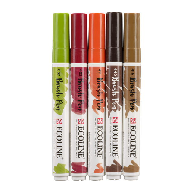 Brushpen Talens Ecoline set à 5 stuks herfst afbeelding