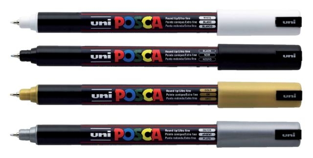 Paintmarker Uni POSCA PC1MR extra fijn zilver — Foto 2 van 2
