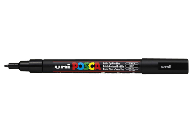 Verfstift Posca PC3M fijn zwart afbeelding